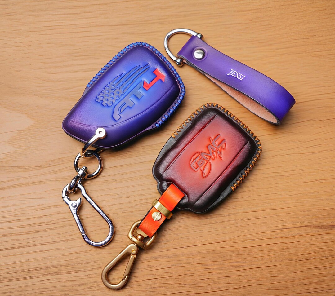 GMC Sierra 1500 Yukon Denali AT4X Leather Key Fob Cover, Custom Acadia ...