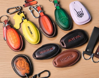 Nissan 2010 2026 Suv Key Fob Cover - Leather Key Case Cover For Nissan Rogue Pathfinder Sentra Kicks Frontier Armada Maxima