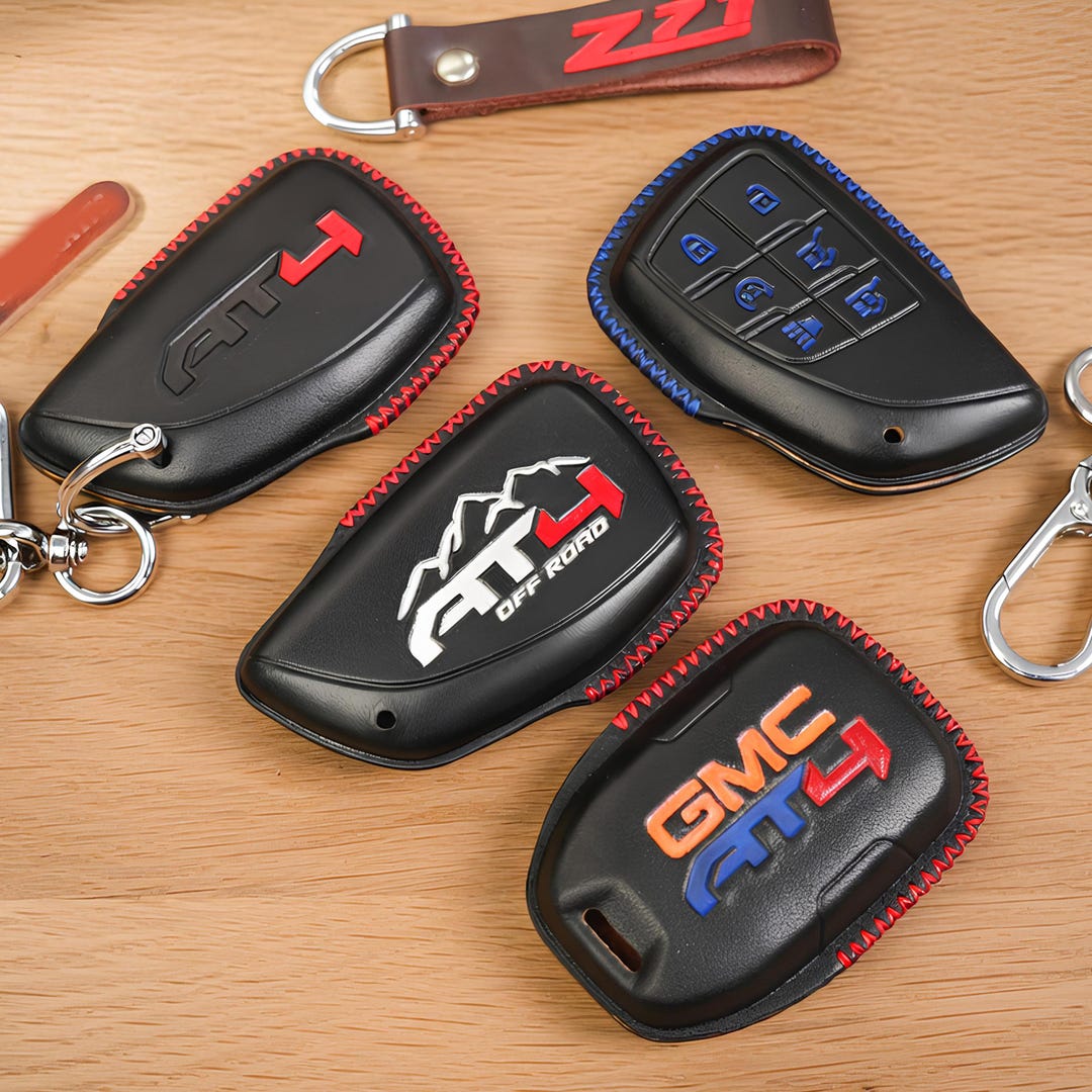 Key Fob Cover GMC Sierra 1500 Denali Yukon Hummeev AT4 off Road Leather ...