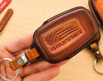 Cusomized Leather Toyota 4Runner Leather Key Case Personalized Key Fob Cover for 4Runner TRD Pro SR5 Premium Sport Birthday Gift For Mom