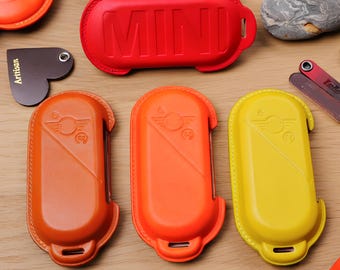 Mini Cooper S Leather Key Fob Cover for Clubman Countryman JCW, Handcrafted Remote Case, Personalized Key Shell, Premium Leather Protector