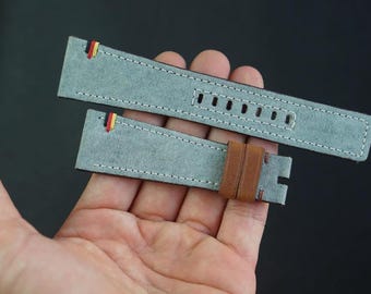 Denim Blue Vintage Canvas Watch Strap, Handmade Custom Size Watch Band, Personalized