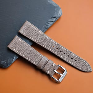 トープエプソムレザーウォッチストラップハンドメイド、純正交換バンド、カスタムロゴネーム、サイズ24 mm 22 mm 20 mm 18 mm 16 mmカスタムストラップロゴネーム