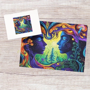 Psychedelic Nature Jigsaw Puzzle: Colorful Family Game Night Fun