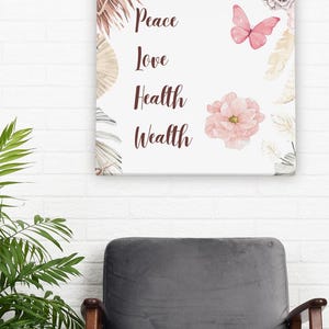 Floral Canvas Wall Art: Boho Home Decor, Inspirational Print