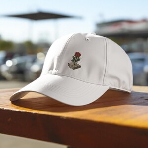 Embroidered Dad Cap: Rose Grows from Concrete, Inspirational Fashion