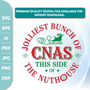 Jolliest Bunch Of Cna Christmas SVG PNG,Christmas Shirt Svg,Cna Svg,Funny Christmas Svg,Cna Christmas Shirt SvgCna Christmas Crew Svg,cricut