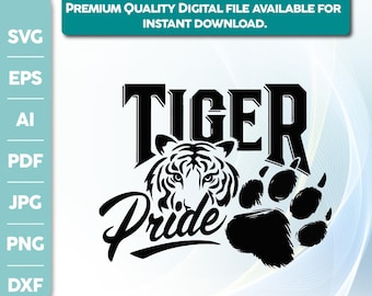 Tiger Pride svg,pride svg, tiger svg, Cricut Cut File,Tiger Mascot Design,Tiger Tee Design,Tiger Pride png, cricut,Tigers Cheer Mom Svg