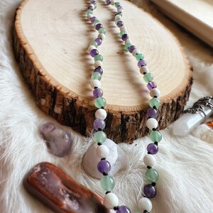 CANCER Zodiac Necklace Amethyst, Moonstone and Green Aventurine, Birthday Gift, Astrology Necklace, Sun Sign, Zodiac Jewelry, Moon Sign image 10