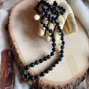 BLACK Intention Necklace, Onyx, Lava Stone and Black Tourmaline, Color Magic, Metaphysical Jewelry, Unique Gifts, Amulet, Aromatherapy Beads image 4