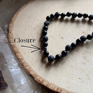 BLACK Intention Necklace, Onyx, Lava Stone and Black Tourmaline, Color Magic, Metaphysical Jewelry, Unique Gifts, Amulet, Aromatherapy Beads image 3