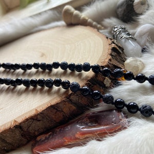 BLACK Intention Necklace, Onyx, Lava Stone and Black Tourmaline, Color Magic, Metaphysical Jewelry, Unique Gifts, Amulet, Aromatherapy Beads image 5