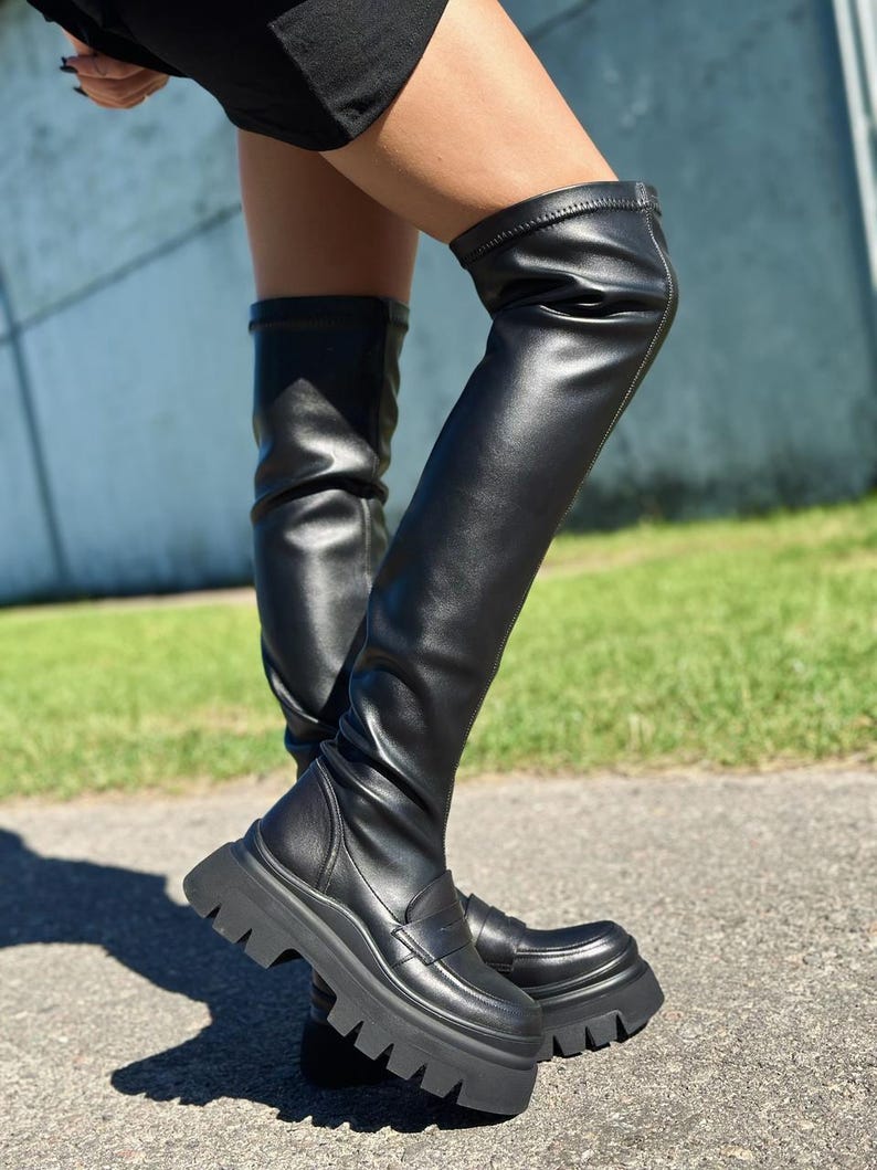 black tall boots