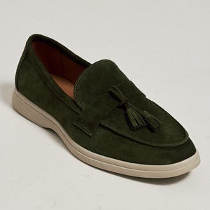 Krula Men&#39;s Loafers Dark Olivine Suede 40-45