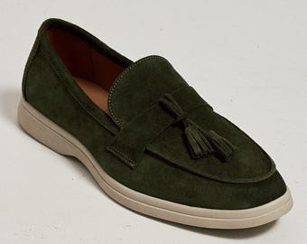 Krula Men's Loafers Dark Olivine Suede 40-45