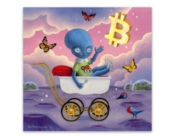 Vinyl Sticker - Bitcoin Baby Blues - Made by Ana Bagayan