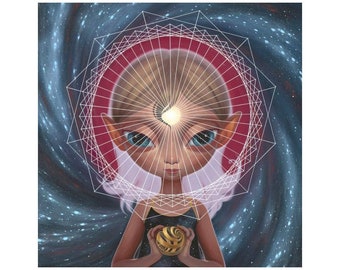 Message From Inner Earth (AP) Embellished Surreal Fantasy Art Print