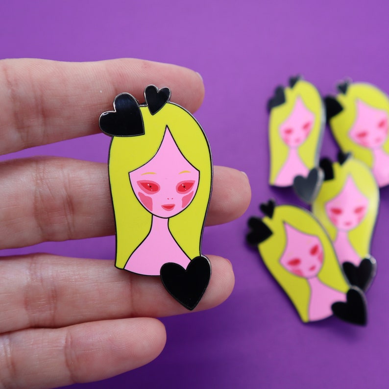 Enamel Pin 'Yellow Girl Alien' By Ana Bagayan image 1