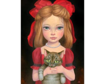 Girl with Cat - Vinyl Sticker