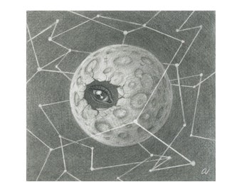 Cosmic Egg - Original Graphite Drawing by Ana Bagayan