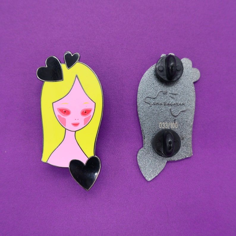 Enamel Pin 'Yellow Girl Alien' By Ana Bagayan image 2