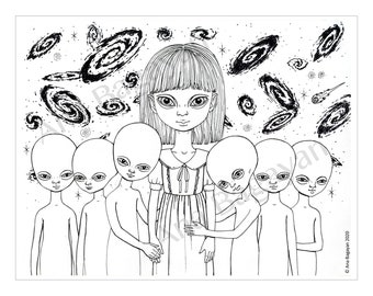 Coloring Page (Instant Download) - The Rainbow Children by Ana Bagayan