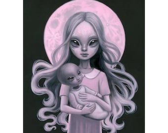 Pink Full Moon- Original painting by Ana Bagayan 2025