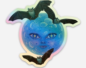 Full Moon - Holographic Vinyl Sticker by Ana Bagayan - Satin Finish