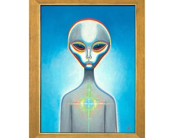 Grey Alien 2 - Original painting by Ana Bagayan 2024