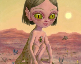 Martian Baby - Embellished Giclee Print by Ana Bagayan (2023)