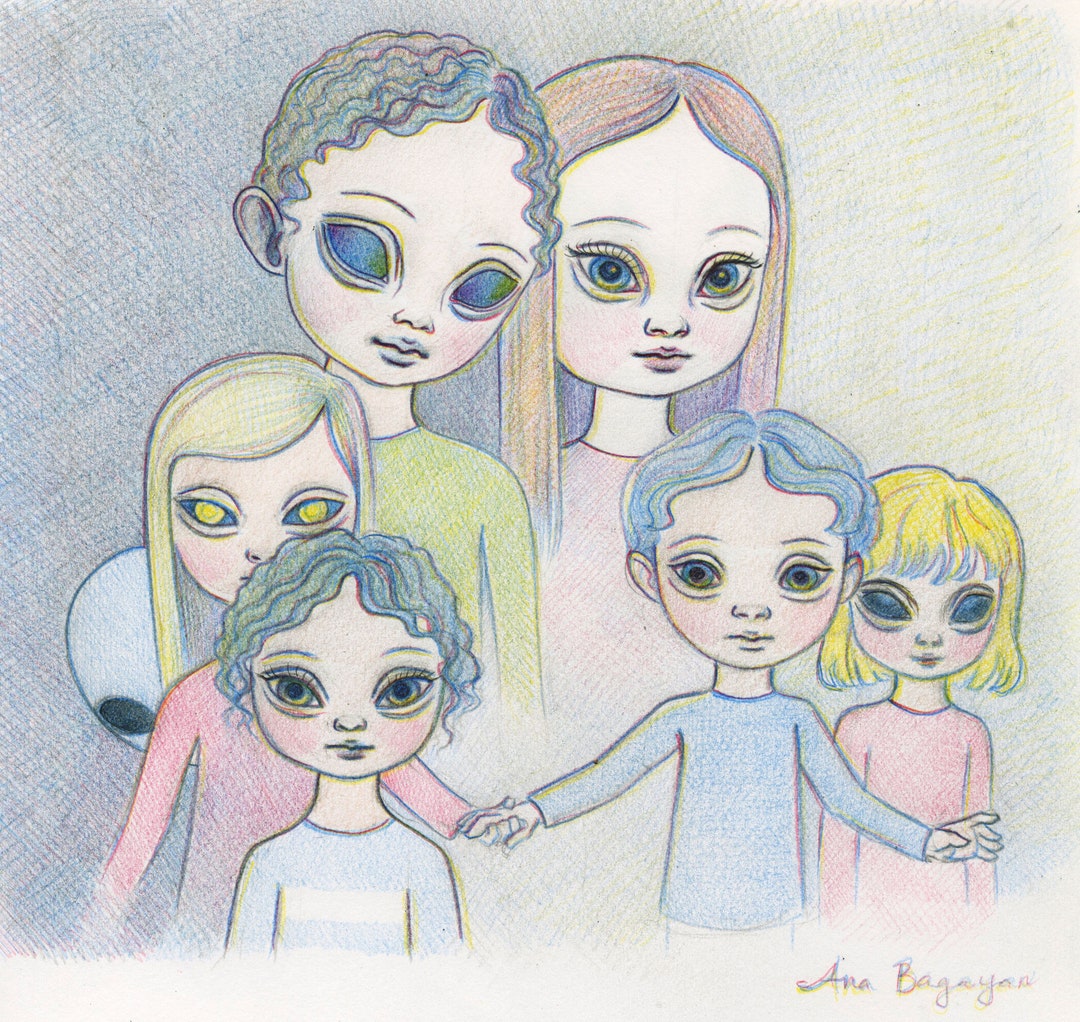 Hybrid Children Original Drawing by Ana Bagayan Etsy