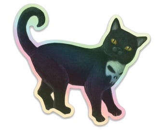 Black Cat - Holographic Vinyl Sticker