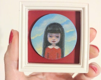 Tiny Girl - miniature oil painting