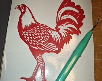 Gamefowl decal #14 Hennie, Stickers,  Rooster, Gallos car sticker, decal for cars or trucks