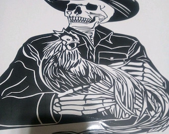 Skeleton Handler Gamefowl Vinyl Decal - Durable 651 Vinyl for Cars & Trucks