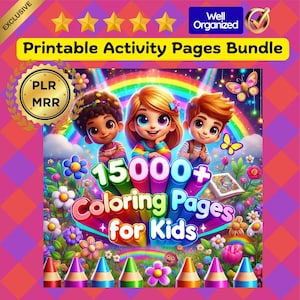 15000+ Kindergarten Preschool Worksheets Bundle: Educational Printables (PLR MRR)
