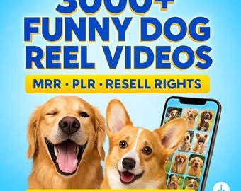 3000+ Funny Dog Reel Videos Bundle | MRR PLR Resell Rights | Faceless Reels