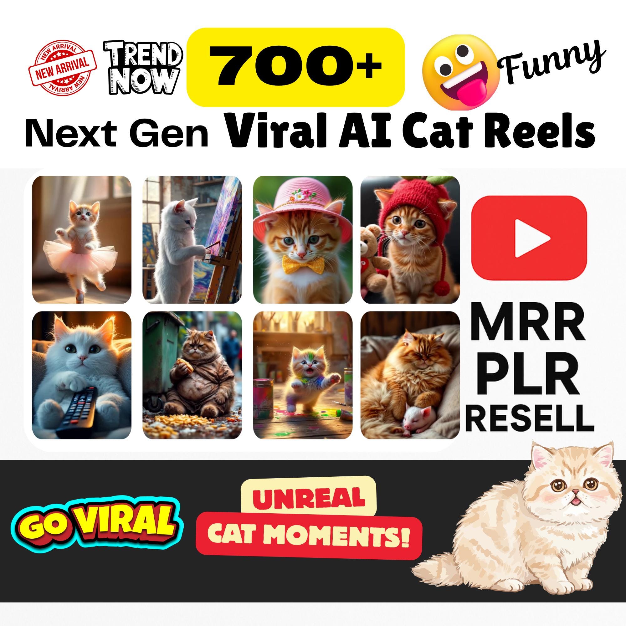 Cat Rapper Reel 700+ Next Gen Viral AI Cat Reels Bundle | MRR PLR Resell - Etsy