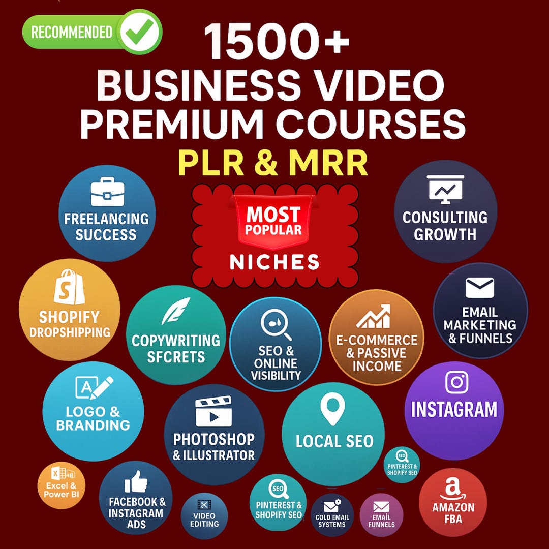 1500+ Digital Business Video Courses Mega Bundle : MRR, PLR Resell ...