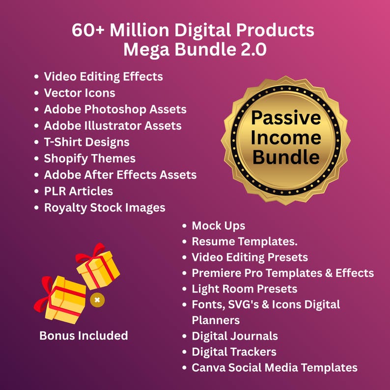 60+ Million Digital Product Mega Bundle | PLR & MRR Resell Rights - Etsy