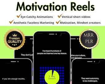500+ Minimalist Motivation Reels Bundle | 4K Animated Videos | MRR PLR Resell