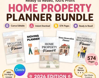 Ultimate Home Property Templates Bundle  | Planners Journals Trackers | MRR PLR