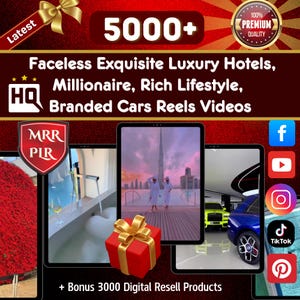 5000+ Viral Faceless Aesthetic Luxury, Hotels, Millionaire, Rich Lifestyle & Branded Car Reels | MRR PLR - TikTok, Instagram, YouTube Videos