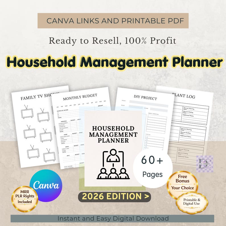 Ready to Resell, 100% Profit, Canva Editable, Printable PDF, MRR PLR License Included, 60+ Pages, Simple Clean and User-Friendly Design, Instant Download, Bestseller, Bonus IncludedShareContent