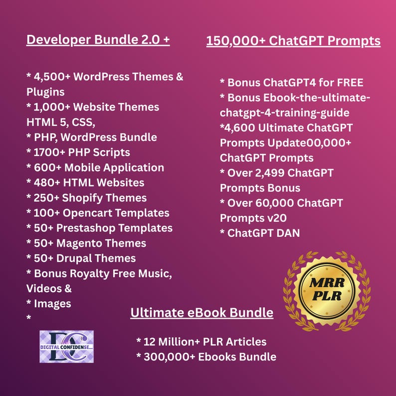 60+ Million Digital Product Mega Bundle | PLR & MRR Resell Rights - Etsy