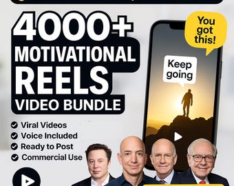4000+ Viral Motivational Reels Video Bundle: MRR PLR Resell Rights | Instagram, TikTok, Youtube, Facebook