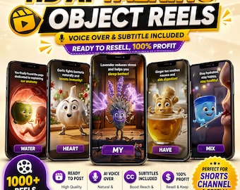 Trending AI Talking Object Reels Bundle MRR PLR | Faceless Videos - Resell 2026