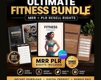 Fitness Bunde: Planner, Marathon, High Protein Snack, Recipes Guide - MRR PLR Resell