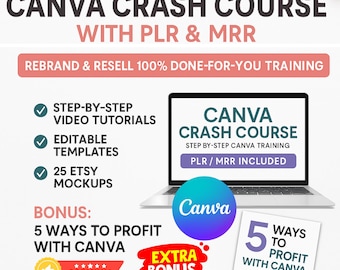 Canva Crash Course for Beginners with PLR & MRR | Make Money Online