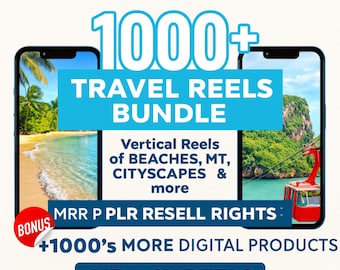 1000+ Travel Reel Videos | MRR PLR Resell Rights with Bonus Digital Products
